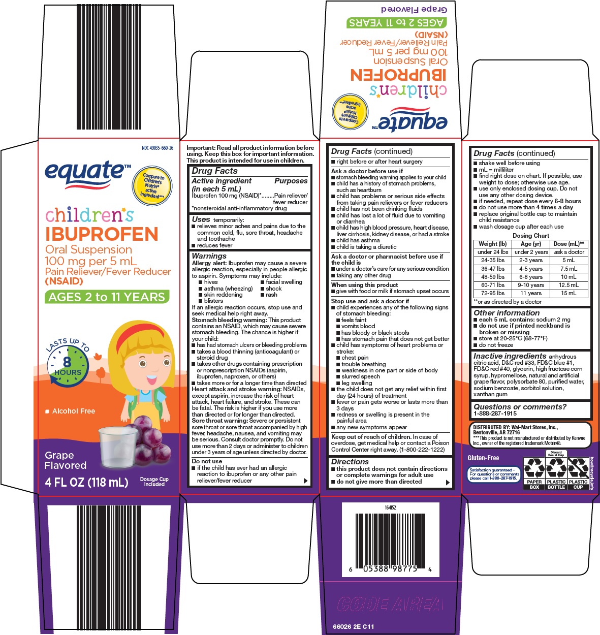 Pill image for Wal-mart Children's Ibuprofen Oral Suspension Drug Facts