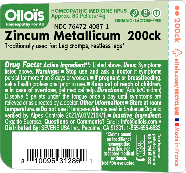 Pill image for sevene usa (as pld) - zincum metallicum 200ck (76472-4087)