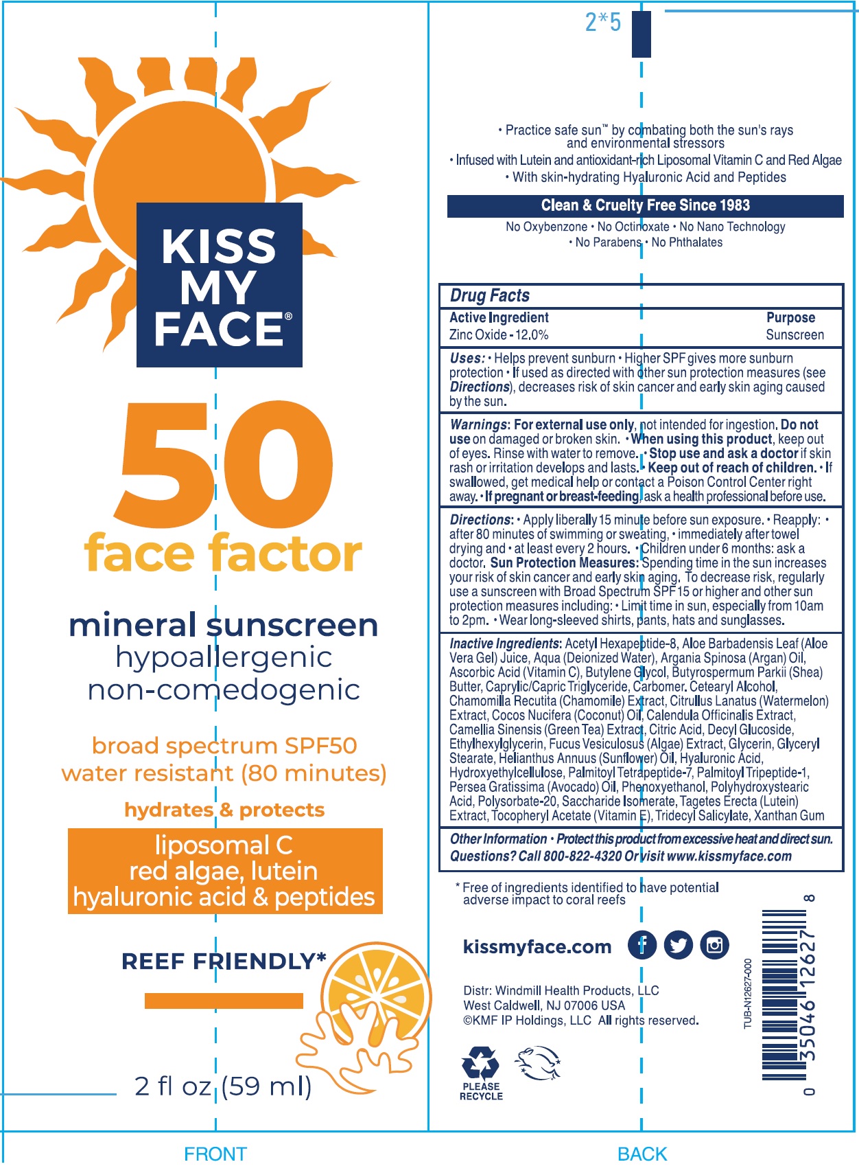 Pill image for kiss my face spf-50 face factor mineral sunscreen