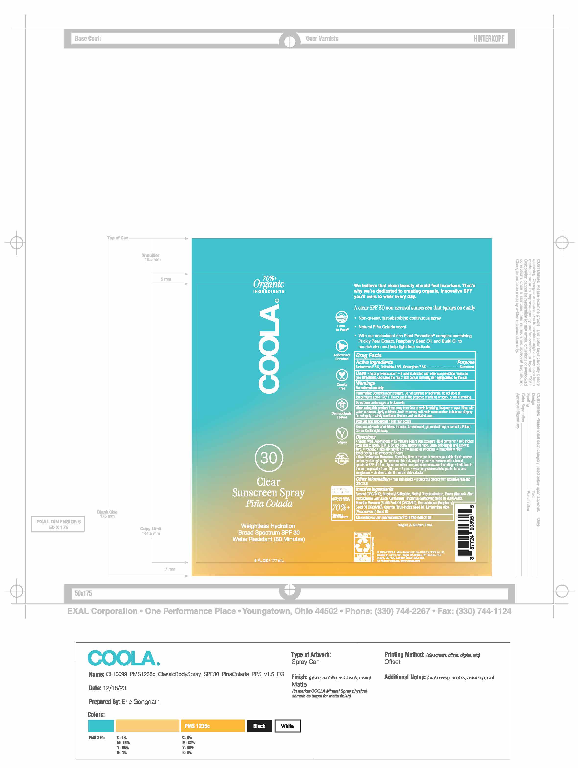 Pill image for Coola Classic Body Spray Spf 30 - Pina Colada