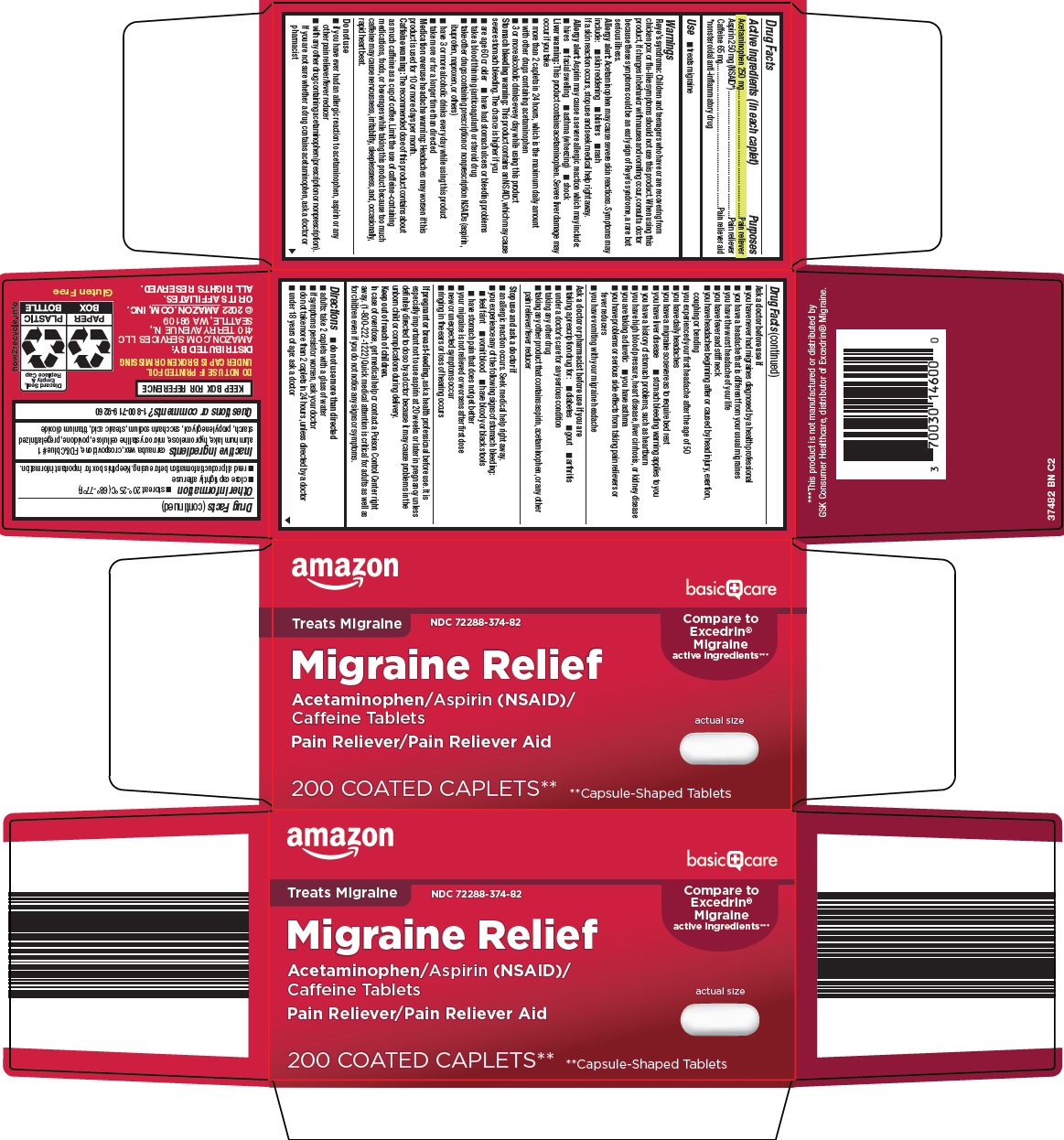 Pill image for Amazon Migraine Relief Drug Facts
