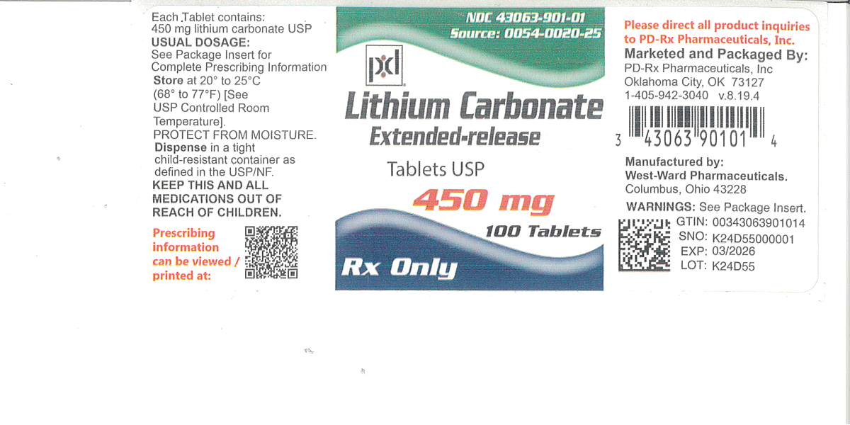 Pill image for Lithium Carbonate Extended-release Tablets Usp, 450 Mg