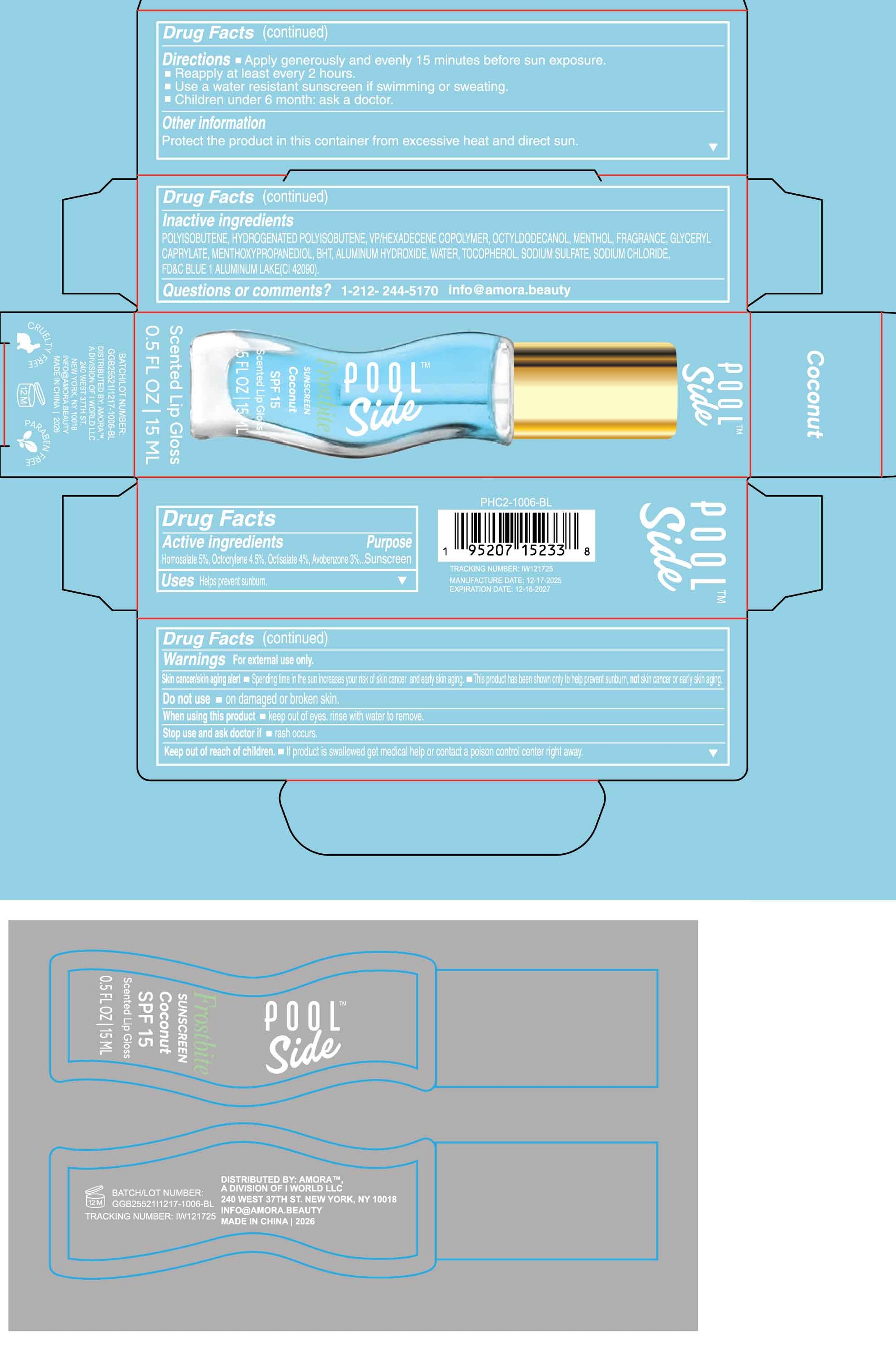 Pill image for Poolside Frostbite Sunscreen Coconut Spf 15 Scented Lip Gloss