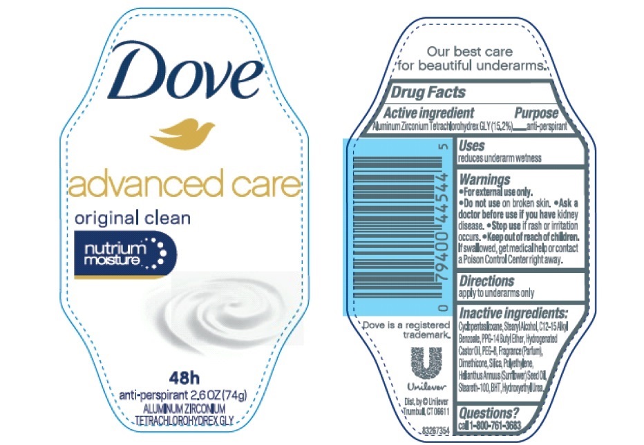 Pill image for dove advanced care original clean antiperspirant deodorant