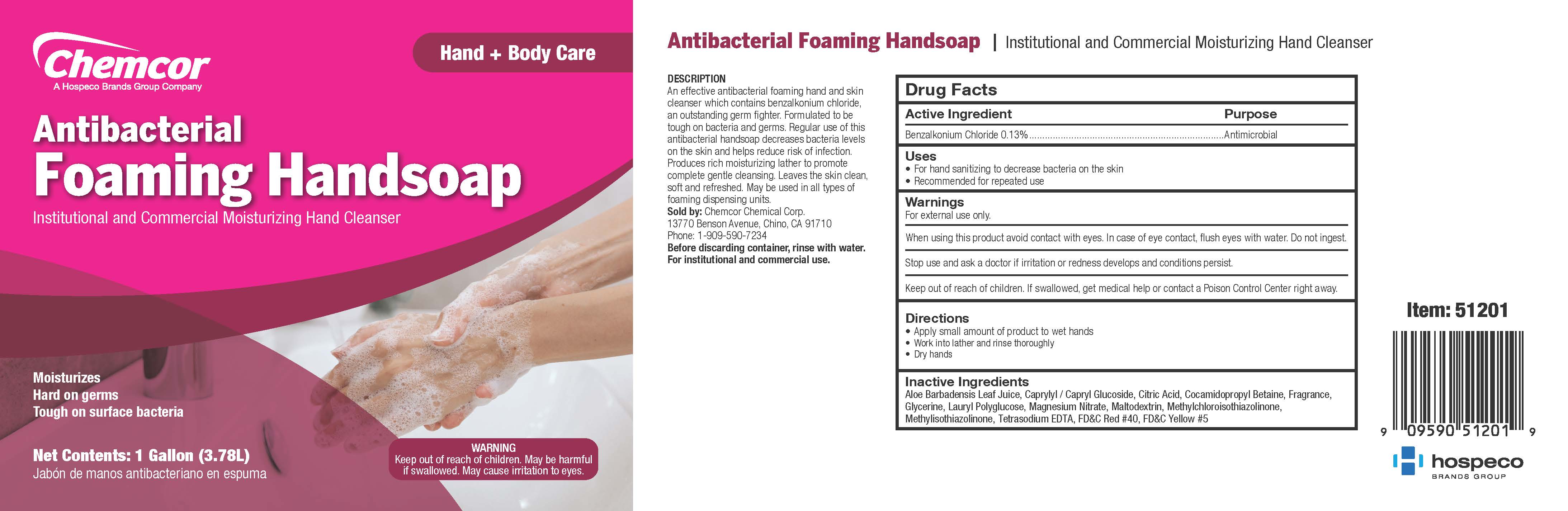 Pill image for chemcor foaming antibacterial hand soap