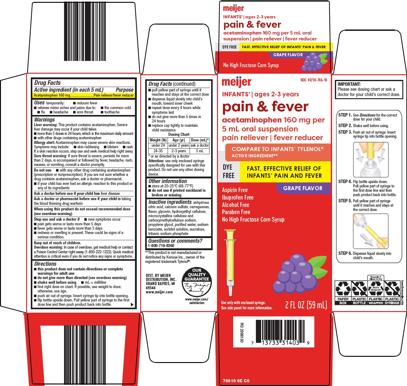 Pill image for Meijer Distribution, Inc. Infants’ Pain & Fever Drug Facts