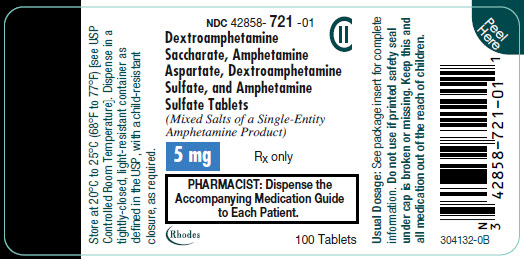 Pill image for Dextroamphetamine Saccharate, Amphetamine Aspartate, Dextroamphetamine Sulfate, And Amphetamine Sulfate Tablets, Cii
