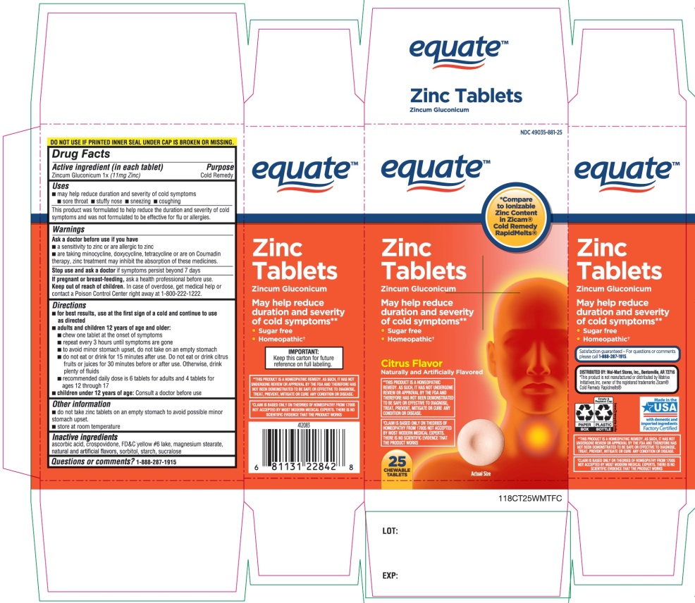 Pill image for Equate Zinc Tablets Citrus Flavor 25 Chewable Tablets