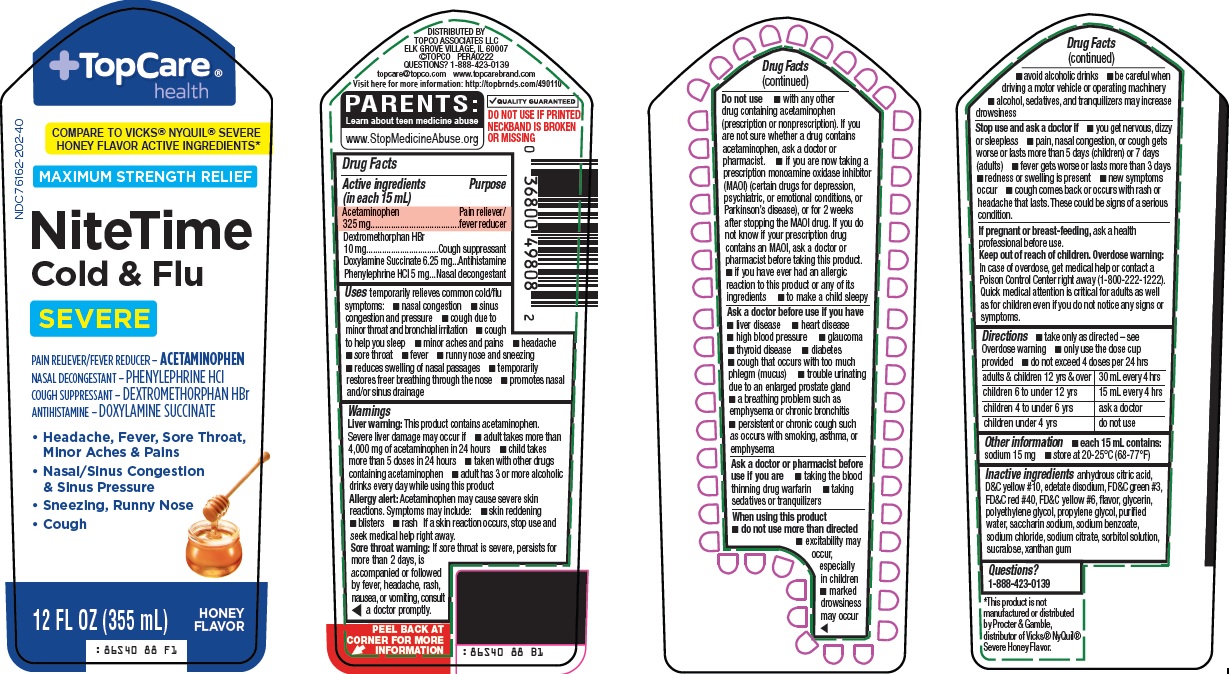 Pill image for Topco Associates Llc. Nitetime Cold & Flu Drug Facts