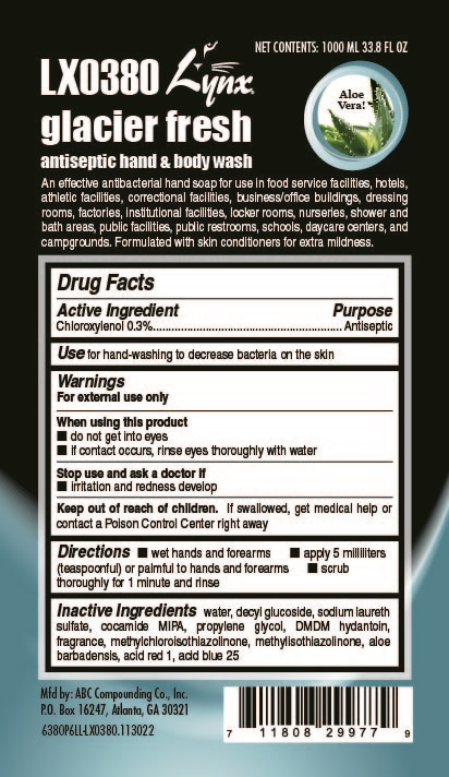 Pill image for Lx0380 Lynx Glacier Fresh Antiseptic Hand & Body Wash 6380 Drug Facts And Label