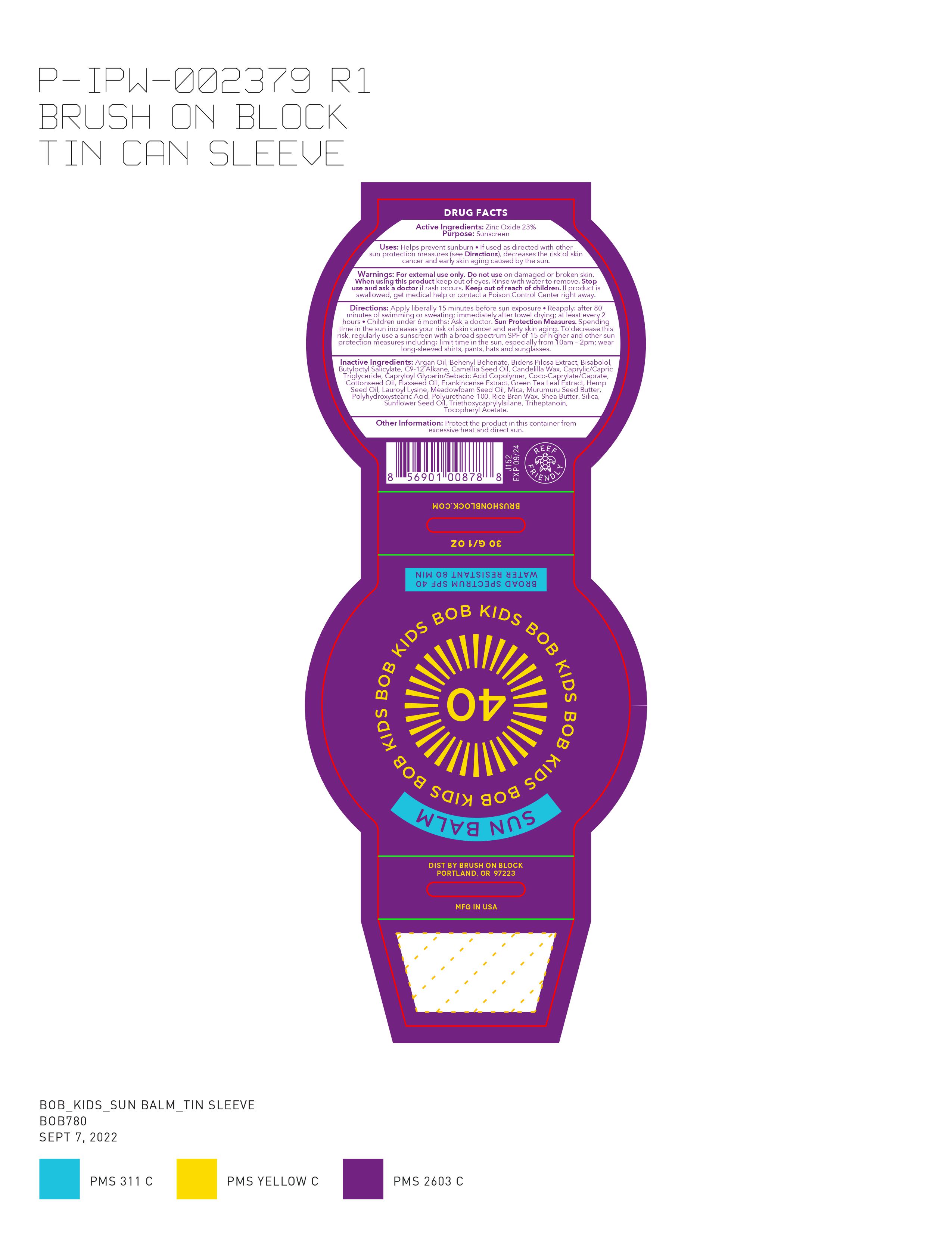 Pill image for Bob Kids Sun Balm Spf 40