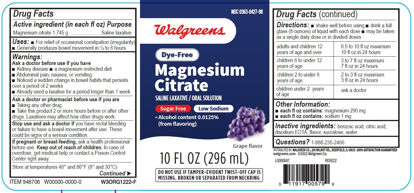Pill image for Walgreens Magnesium Citrate Oral Solution - Grape