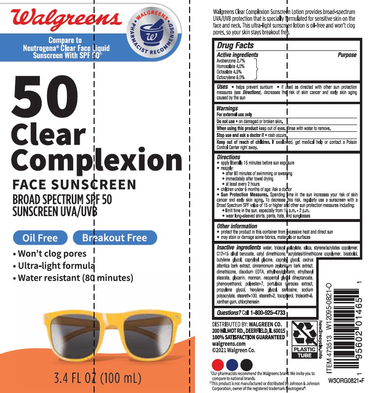 Pill image for Walgreens Spf 50 Clear Complexion Face Sunscreen