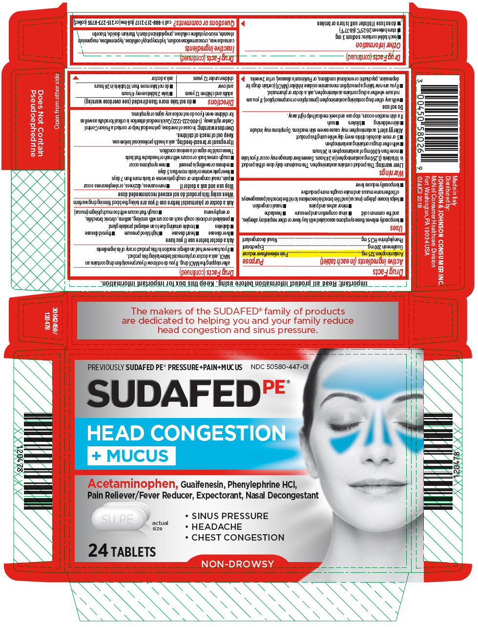 Pill image for Sudafed Pe Head Congestion + Mucus