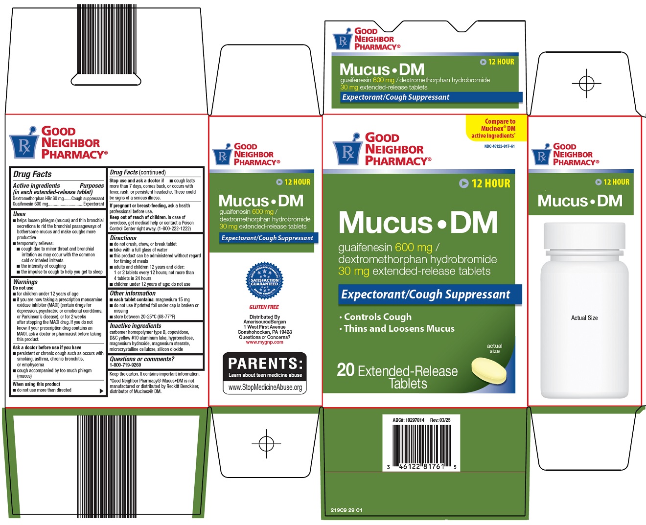Pill image for Amerisource Bergen Mucus • Dm Drug Facts