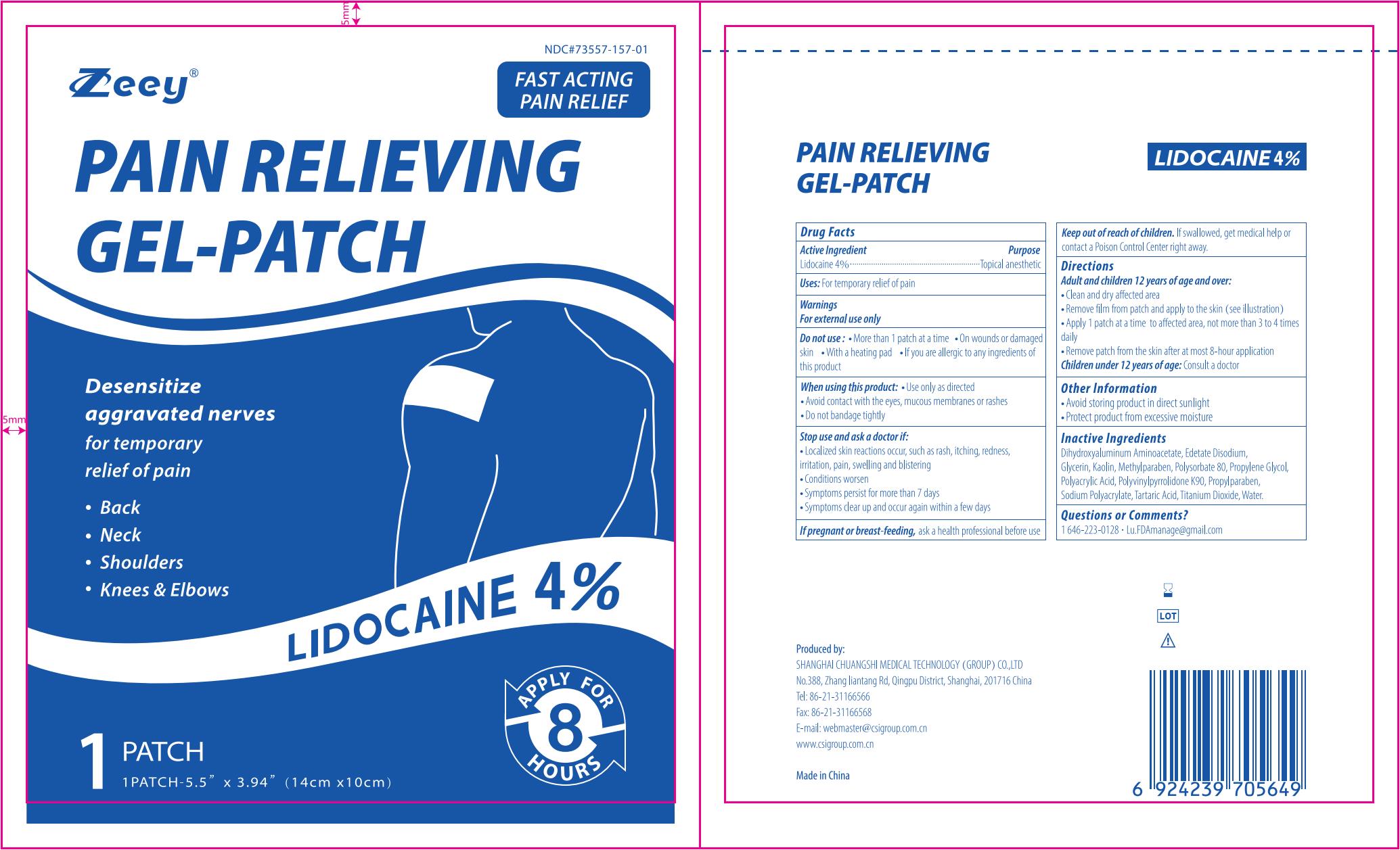 Pill image for Zeey, Pain Relieving Gel-patch, Lidocaine 4%, N 5, N 15, N 18