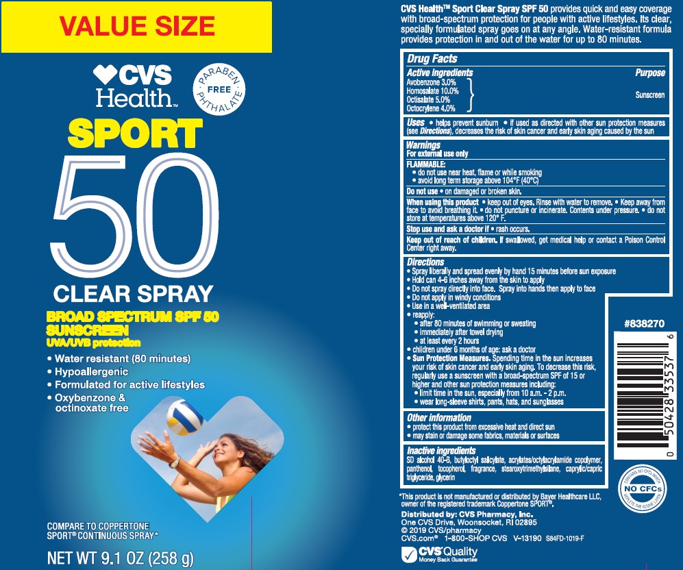 Pill image for cvs health sport spf 50 clear spray