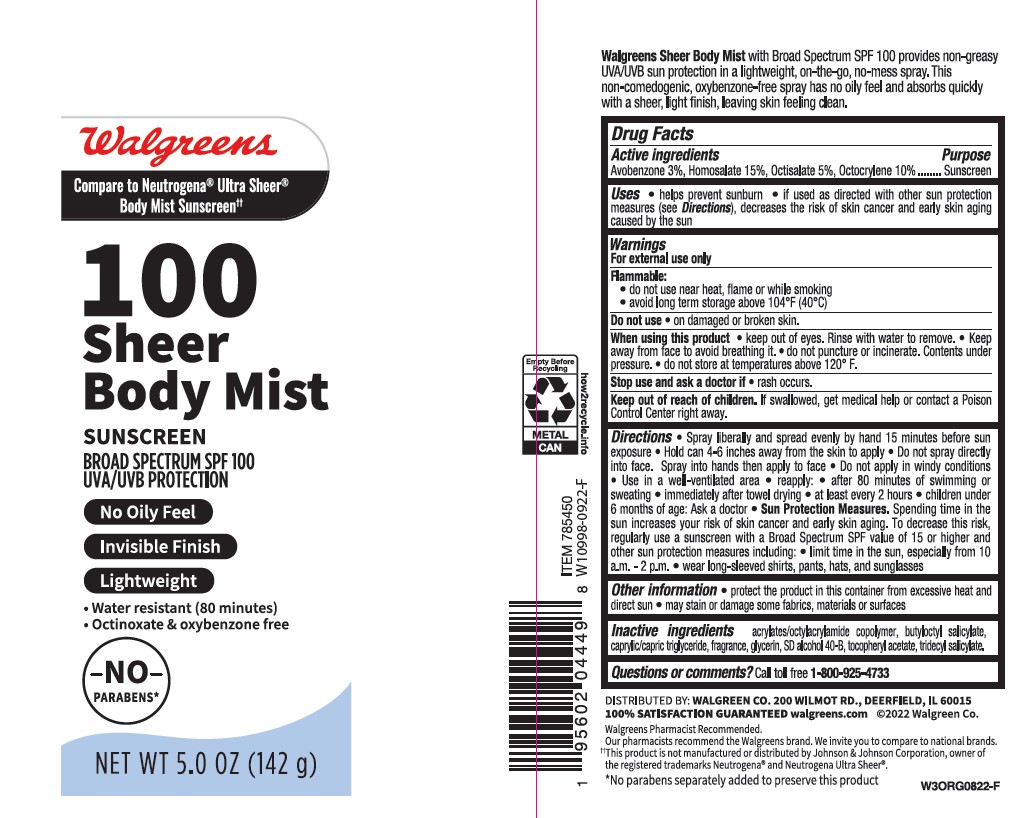 Pill image for walgreens spf 100 sheer body sunscreen mist