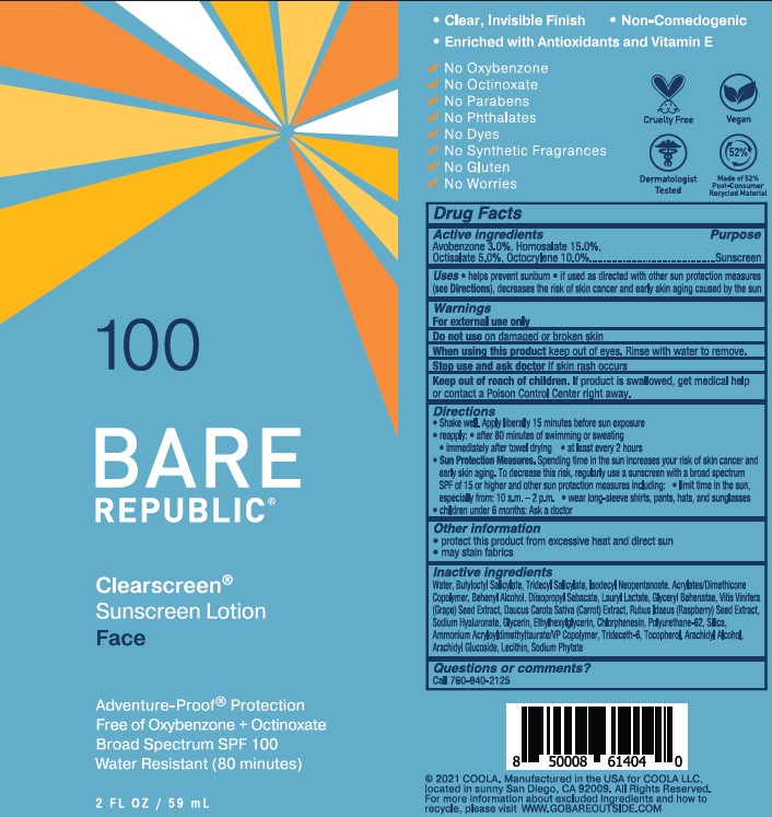 Pill image for Coola Bare Republic Clearscreen Spf100 Lotion