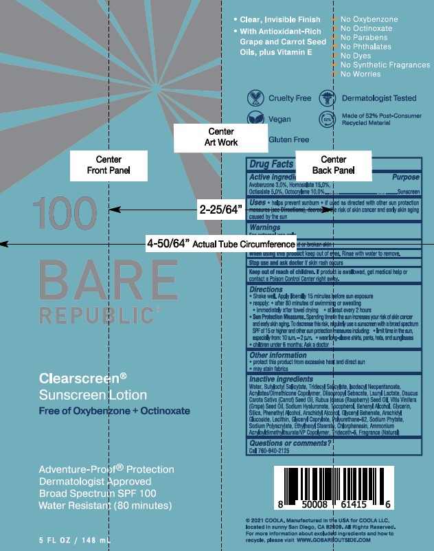Pill image for Coola Bare Republic Clearscreen Spf100 Lotion