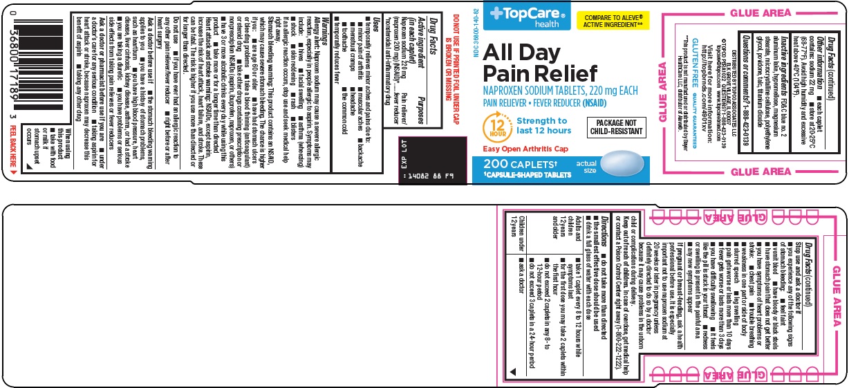 Pill image for Topco Associates Llc. All Day Pain Relief Drug Facts