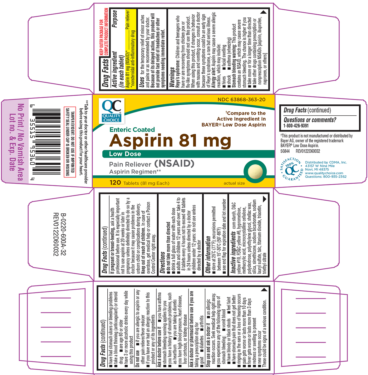 Pill image for quality choice 44-600a-ndc 63868-363