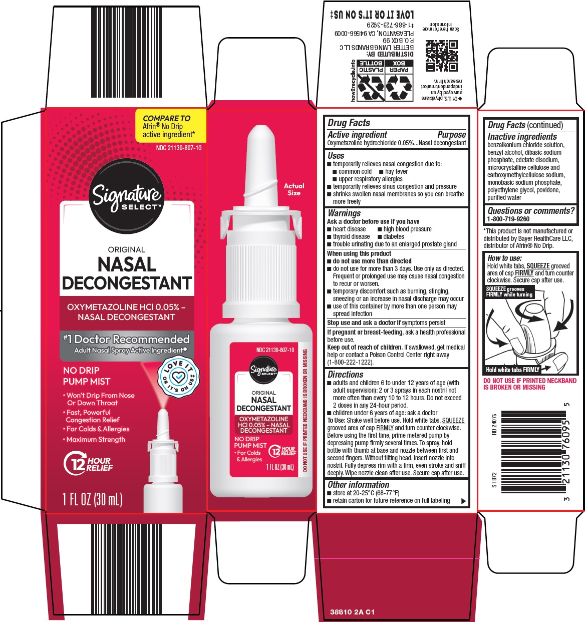 Pill image for Better Living Brands Llc Nasal Decongestant Drug Facts