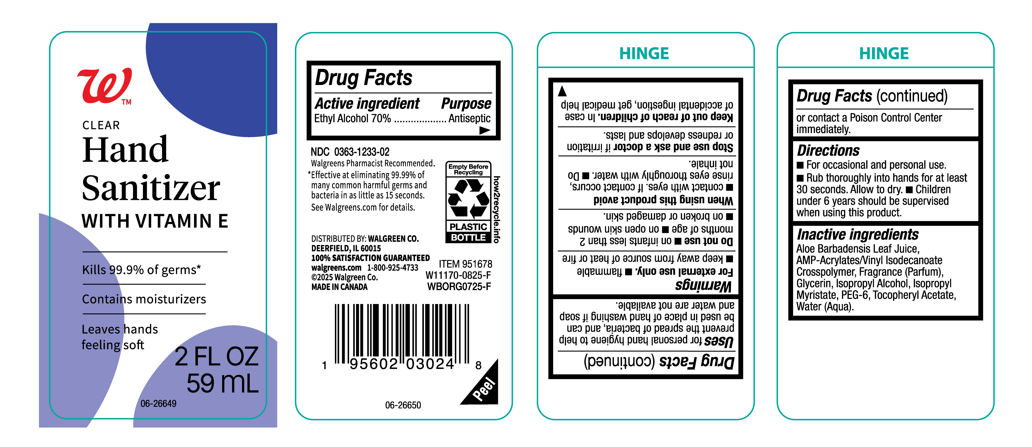 Pill image for Walgreens Hand Sanitizer-0363-1233