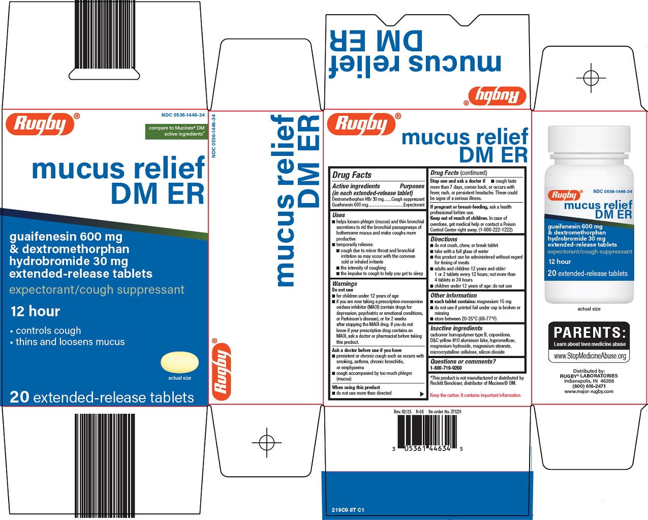 Pill image for Rugby Laboratories Mucus Relief Dm Er Drug Facts