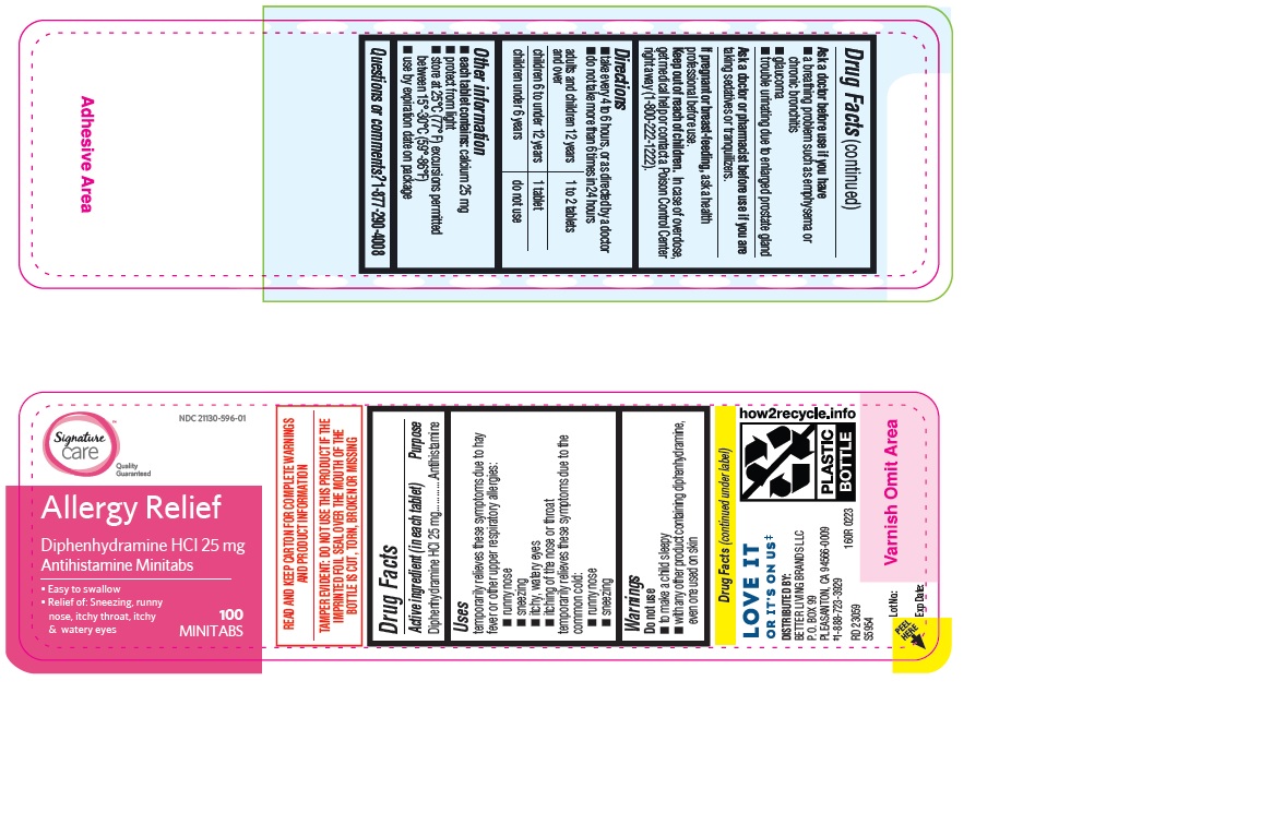 Pill image for 160r_albertsons_21130-596_diphenhydramine Hcl 25 Mg Tablets