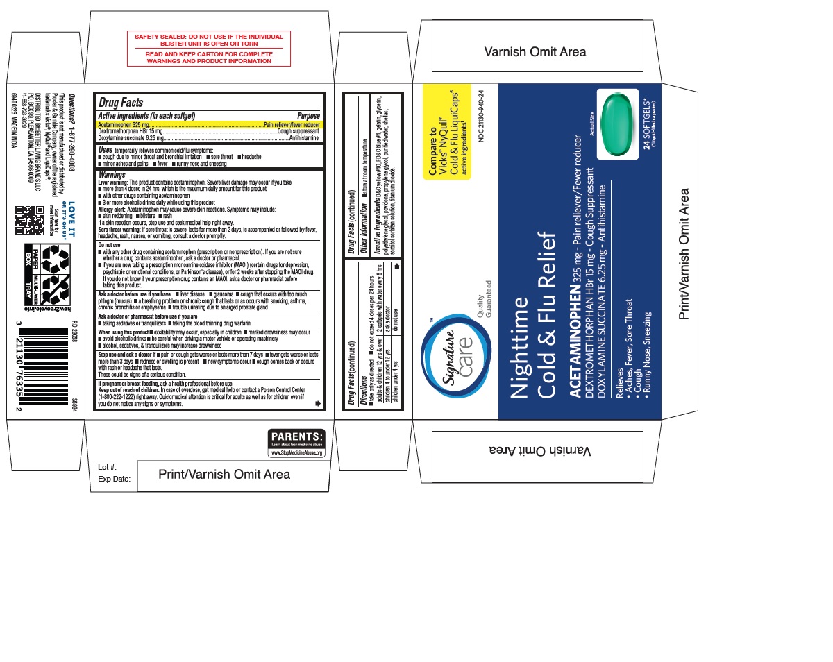 Pill image for 694t_albertsons_21130-940_nighttime Cold & Flu Softgels