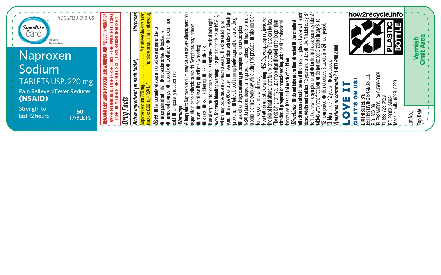 Pill image for 609r_21130-690_albertsons Naproxen Sodium 220 Mg Tablets