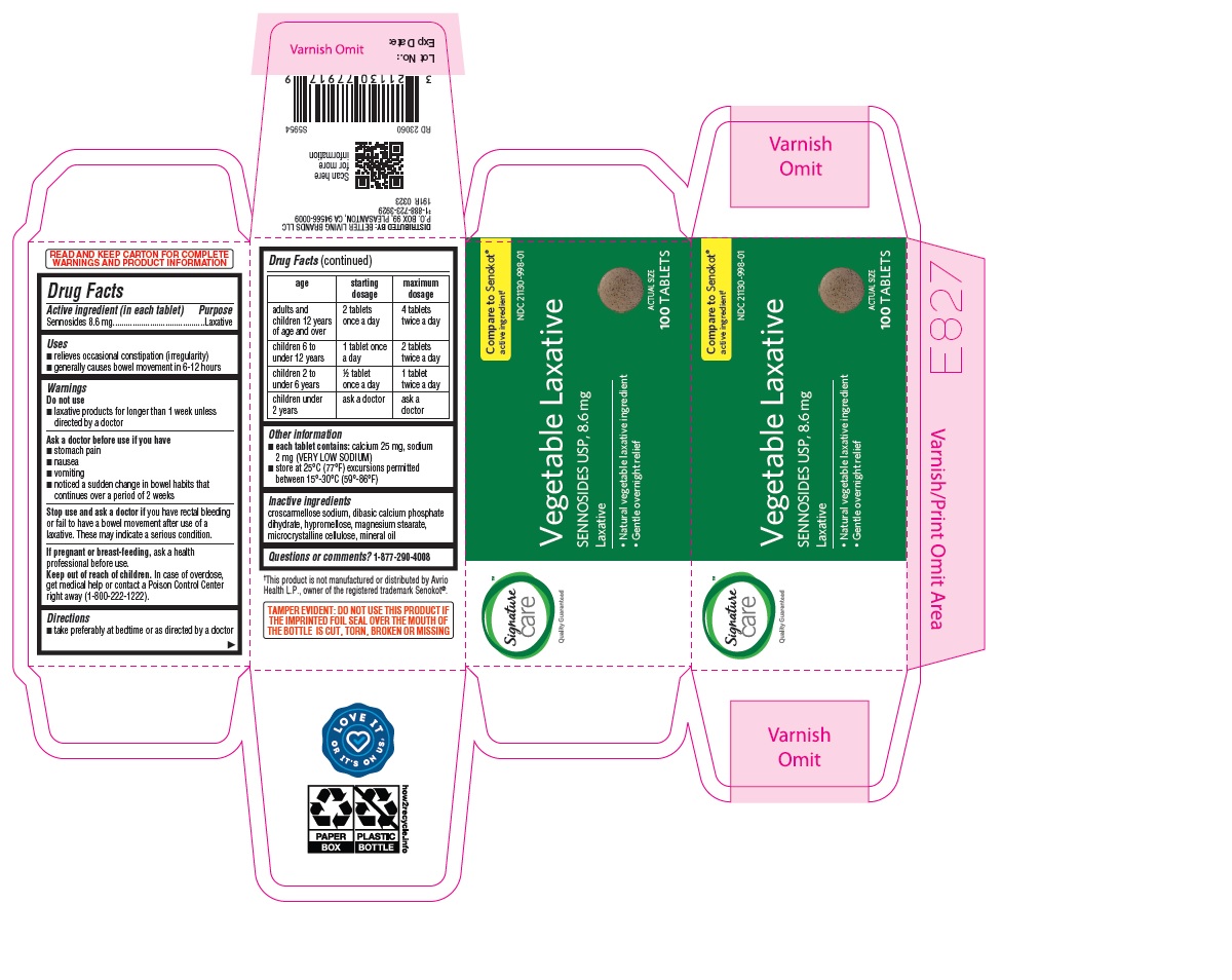 Pill image for 191r_albertsons_21130-998_sennosides Usp, 8.6 Mg Tablets
