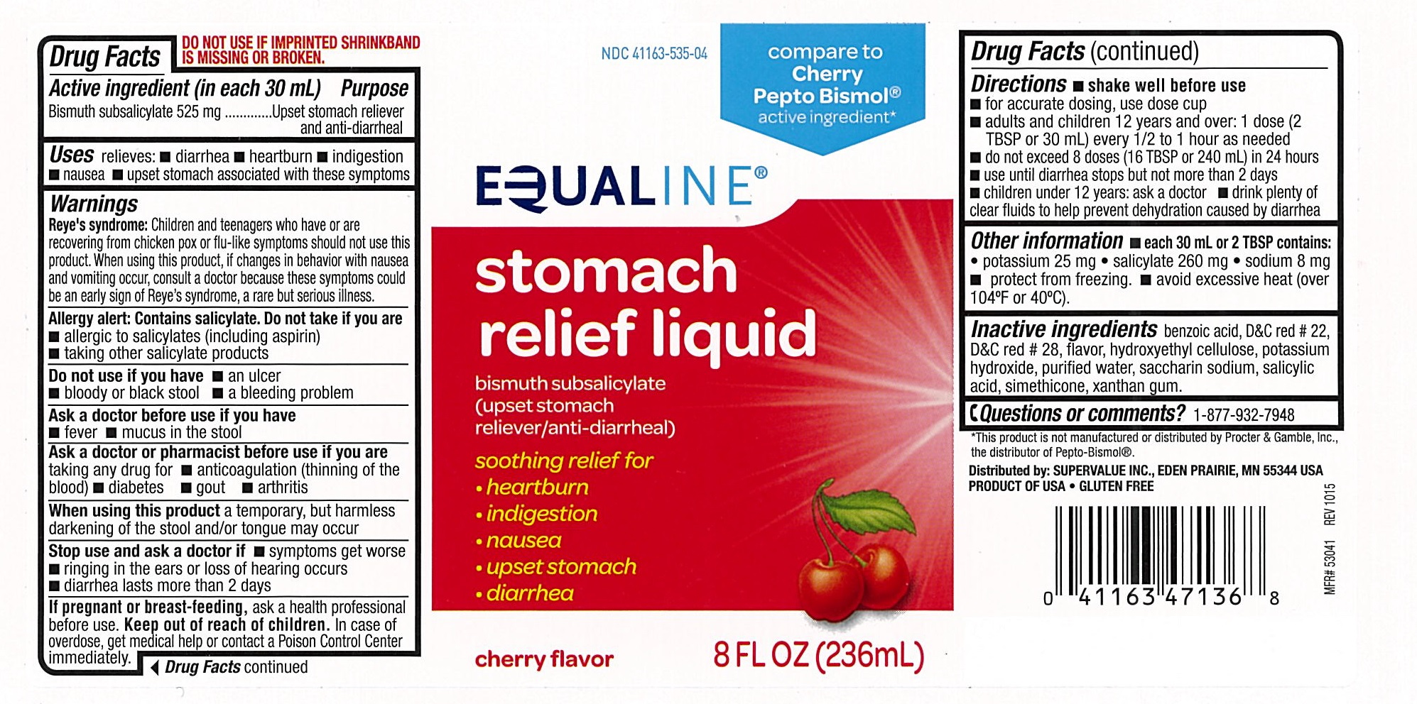 Pill image for Equaline Stomach Relief Liquid 535
