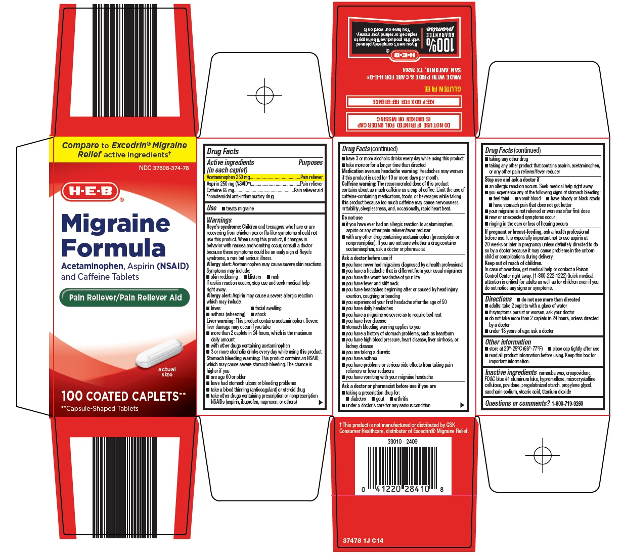 Pill image for Heb Migraine Formula Drug Facts