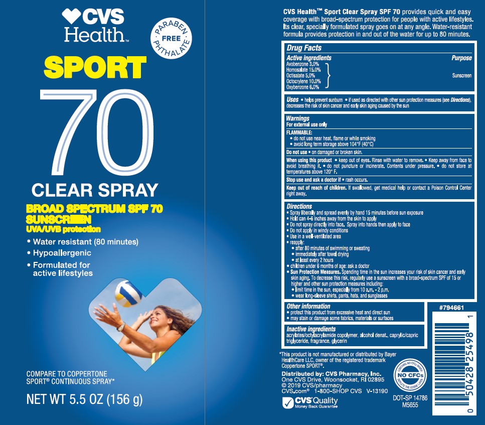 Pill image for cvs health sport spf 70 clear spray