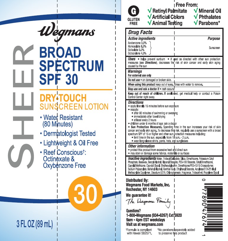 Pill image for Wegmans Sheer Broad Spectrum Spf 30 Dry Touch Sunscreen Lotion