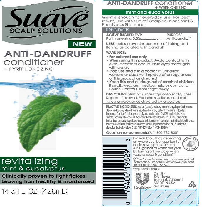 Pill image for Suave Revitalizing Mint And Eucalyptus Anti Dandruff Conditioner Pdp And Drug Facts Box