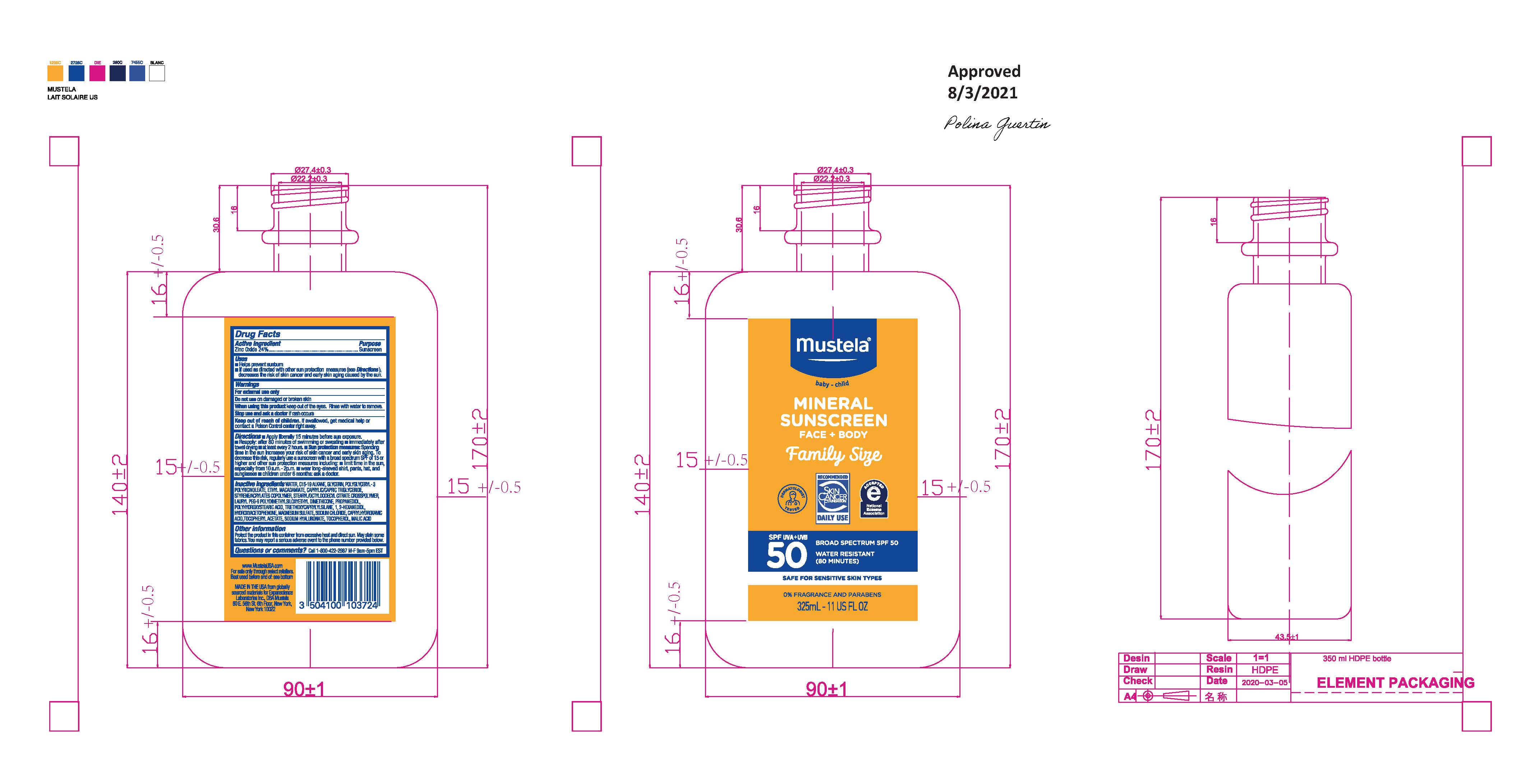 Pill image for Mustela Mineral Sunscreen Face+body Family Size