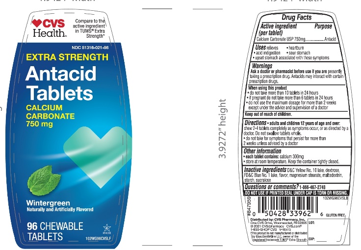 Pill image for Cvs Extra Strength Antacid Tablets Wintergreen Flavor Drug Facts