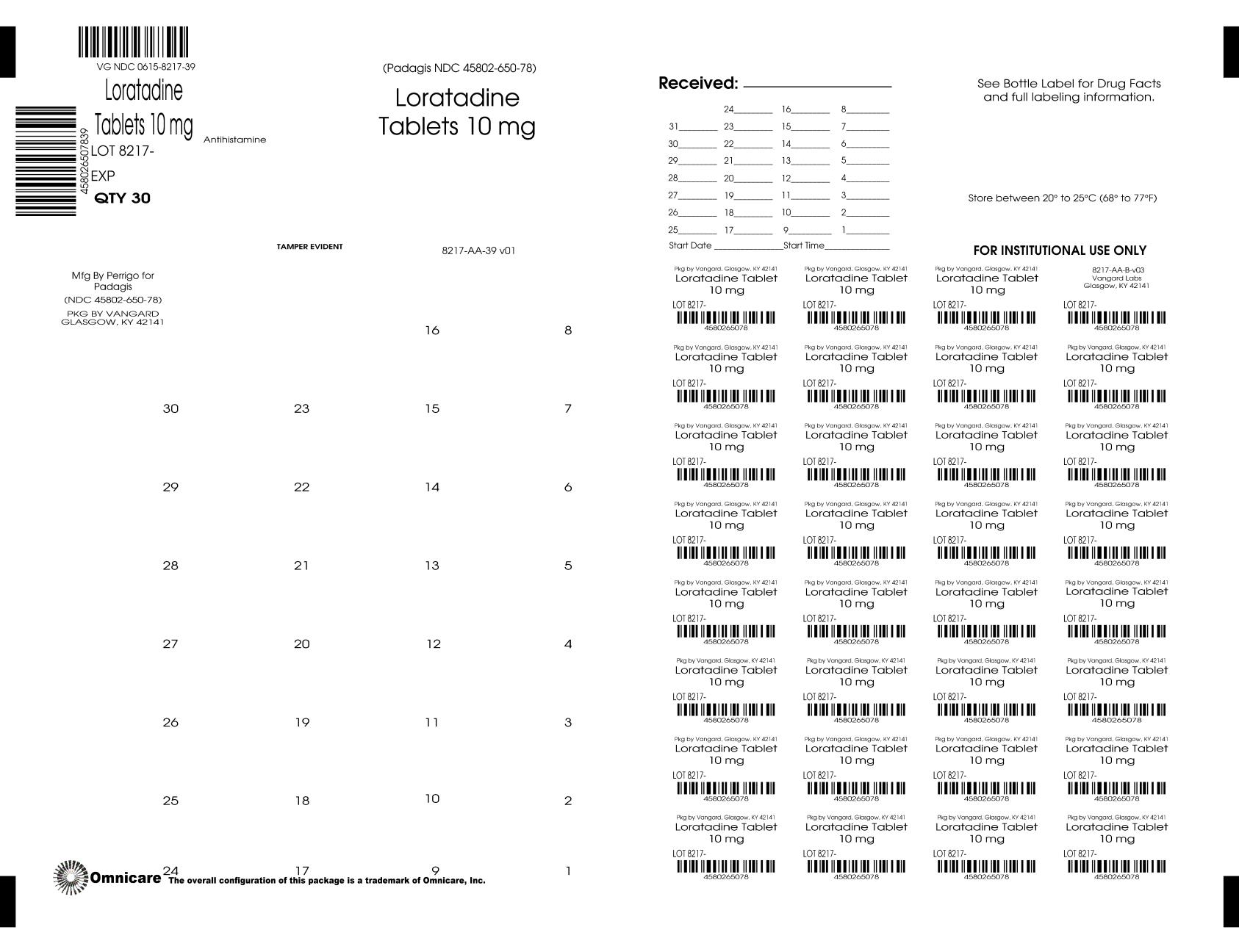 Pill image for Perrigo Loratadine Tablets, 10 Mg Drug Facts