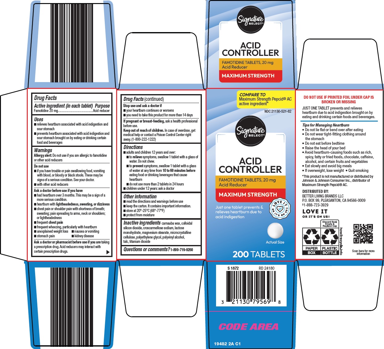 Pill image for Better Living Brands Llc Acid Controller Drug Facts