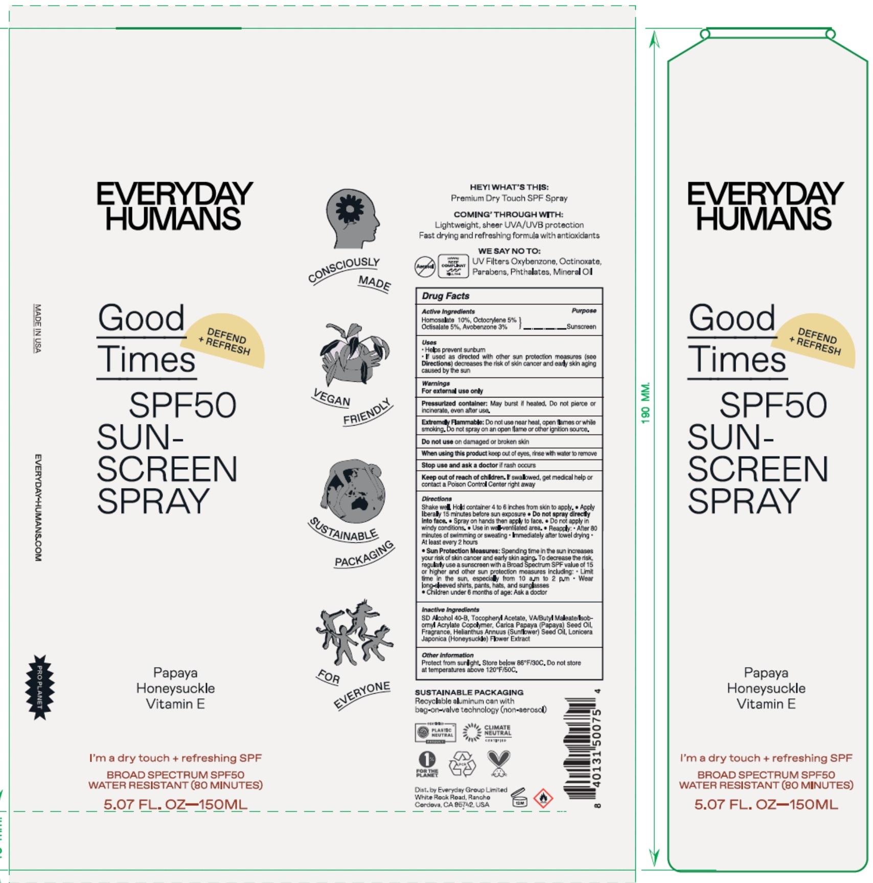 Pill image for Good Times Spf 50 Sunscreen Spray