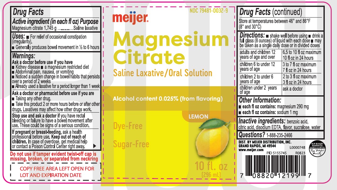 Pill image for Meijer- Magnesium Citrate Oral Solution - Lemon