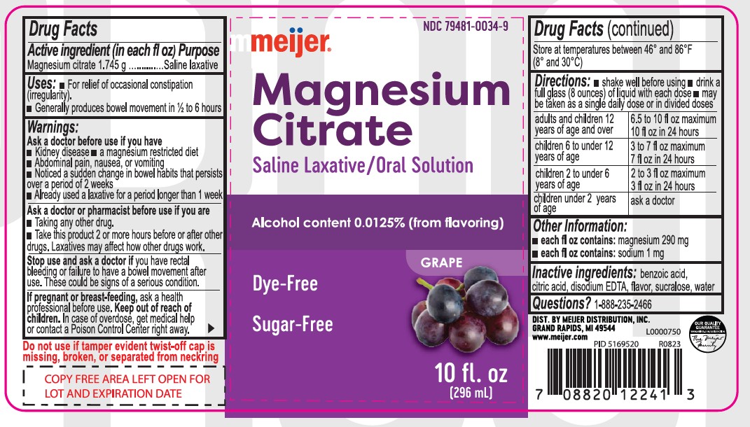 Pill image for Meijer - Magnesium Citrate Oral Solution - Grape