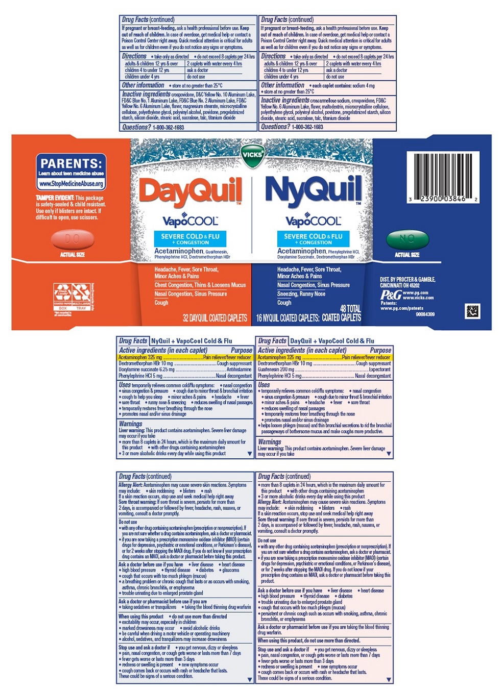 Pill image for Vicks ® Dayquil™ & Nyquil™ Vapocool Severe Cold & Flu + Congestion, Coated Caplets