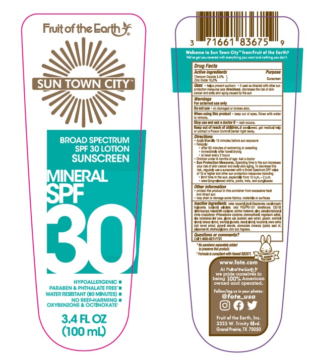 Pill image for Fruit Of The Earth Sun Town City Mineral Spf 30 Lotion Sunscreen