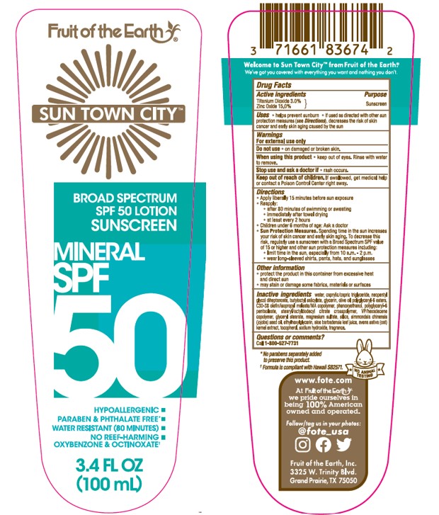 Pill image for Fruit Of The Earth Sun Town City Mineral Spf 50 Lotion Sunscreen