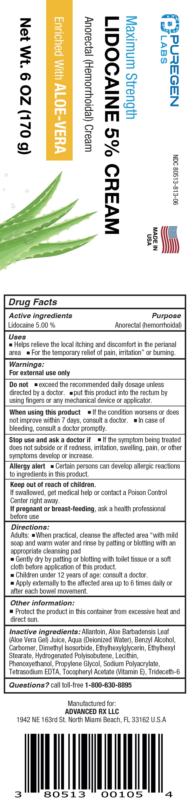 Pill image for Puregen Labs Maximum Strength Lidocaine 5% Cream