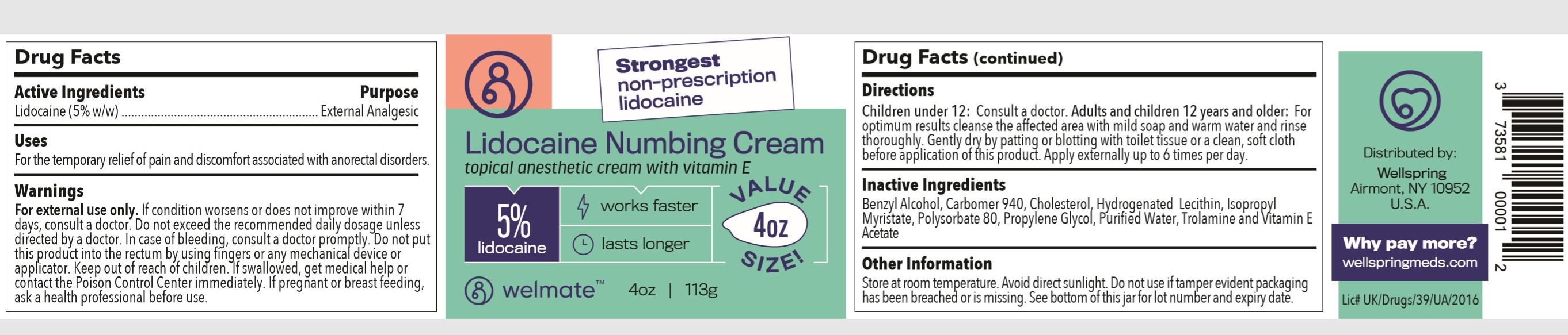 Pill image for Lidocaine Numbing Cream Topical Anesthetic Cream With Vitamin E